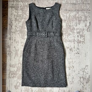 Banana Republic Charcoal Tweed Sleeveless Midi Dress